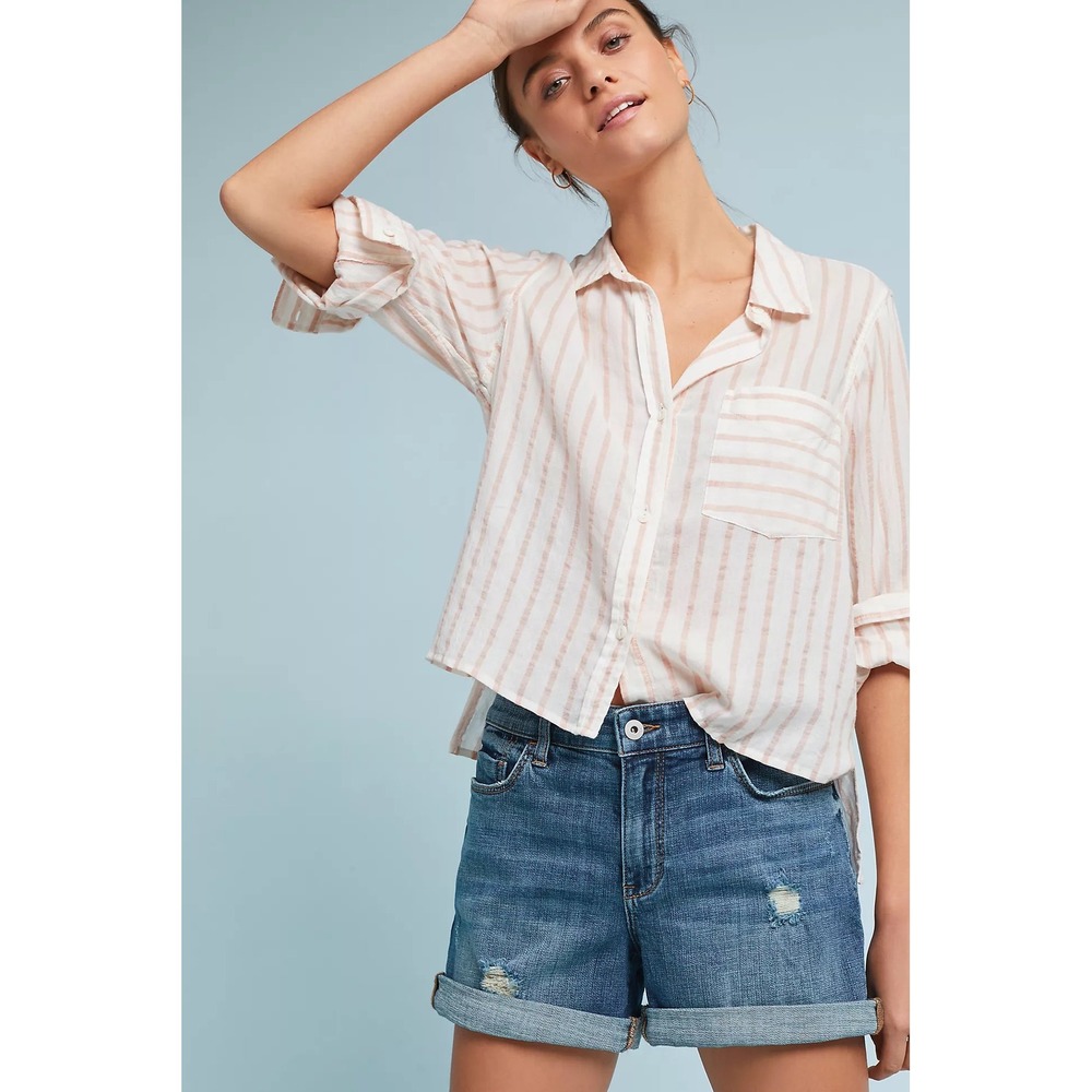 Pilcro and the Letterpress Anthropologie Slim Boyfriend Denim Shorts Size 26